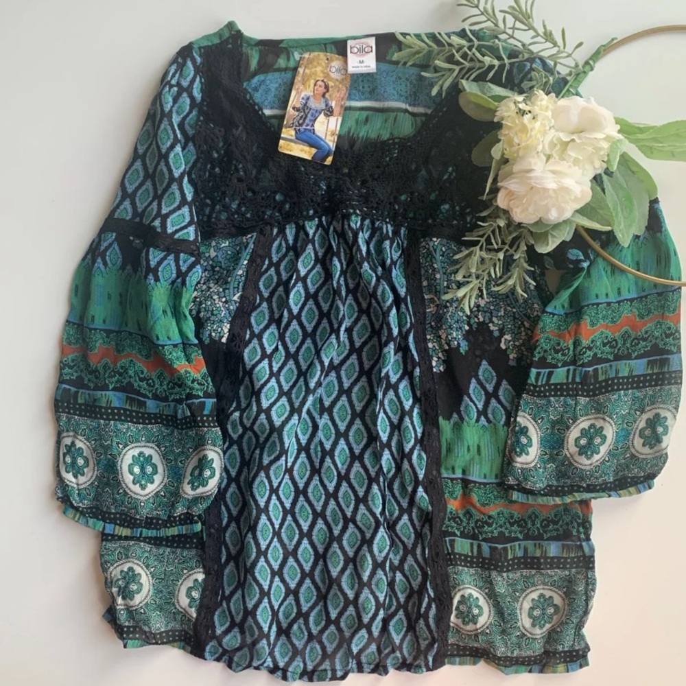 Bali Boho Green Blouse